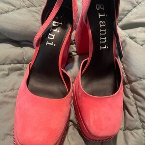 Gianni Bini Vibrant Pink Suede Heels